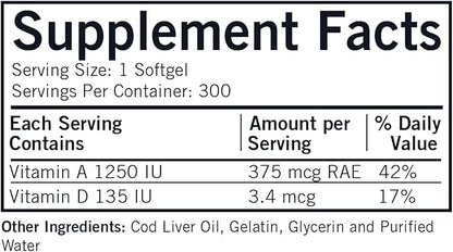 Kirkman - Cod Liver Oil 300 Softgels