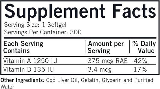 Kirkman - Cod Liver Oil 300 Softgels