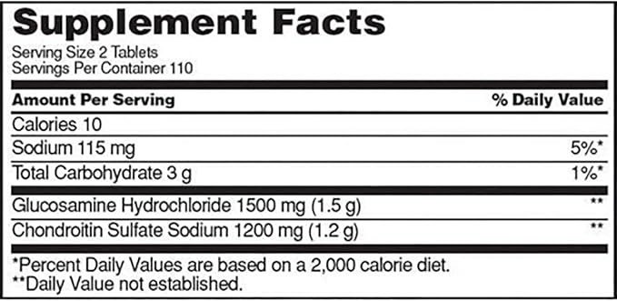 Signature Extra Strength Glucosamine 1500mg/Chondroitin 1200mg Sulfate 220 Tabletss 1)