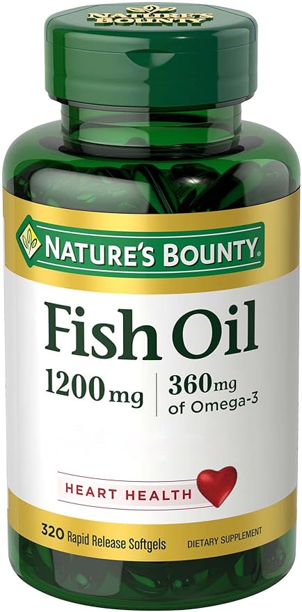 Nature's Bounty Fish Oil, Dietary Supplement, 3, Supports 1200mg, Rapid 320 Ct