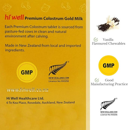 (Pack of 2) Hi Well Premium Grass-Fed Colostrum Gold Milk 200Tablets