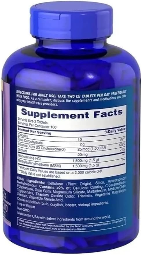 Osteo Bi Flex Triple Strength MSM D3, 200 200 Count, 3 Months 1500 Mg 1000IU Tablet (2 Items)