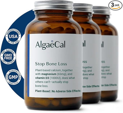 ALGAECAL - Plant Based Calcium Supplement D3 (1000 (1000 IU) 13 Minerals 90 Veggie 3 Month