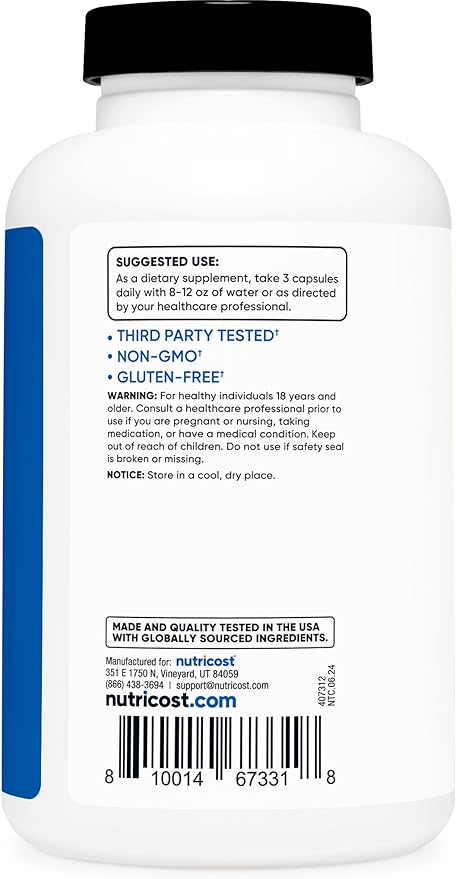 Nutricost Nitric Oxide Booster 2250mg, 180 Capsules - 750mg Per Casule, 60 Servings - Gluten Free and Non-GMO