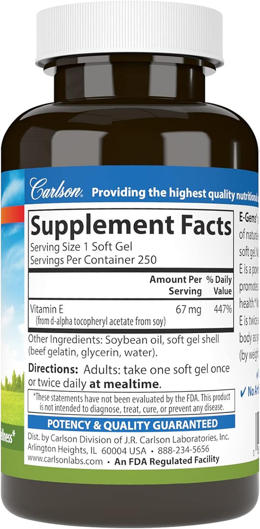 Carlson - E-Gems, 100 IU, Heart 250 soft
