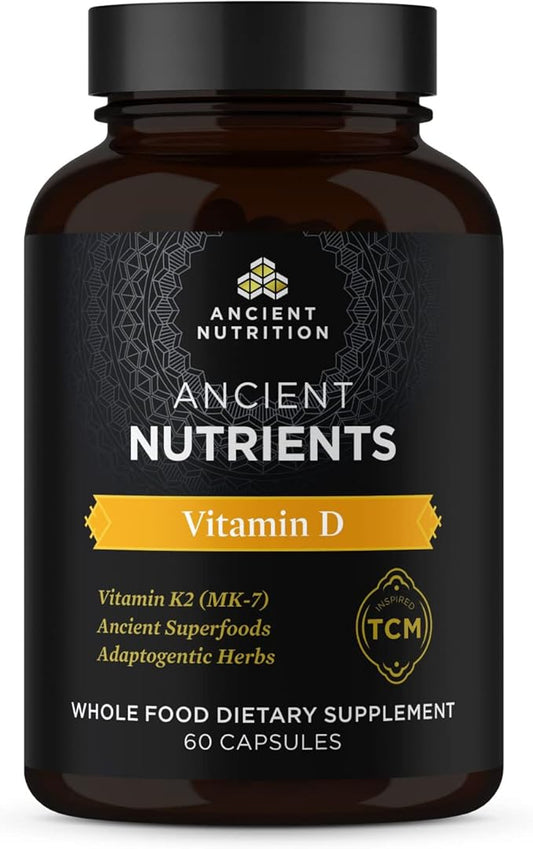 Vitamin D Supplement by Ancient Nutrition, 5,000 IU 60 Capsules