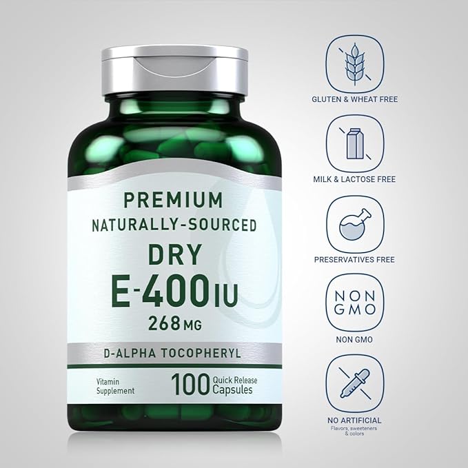 Piping Rock Dry Vitamin E 400 IU 268mg | 100 Capsules
