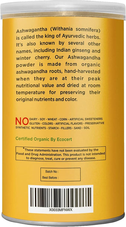 PRIME NATURAL Organic Ashwagandha Root Powder 8oz