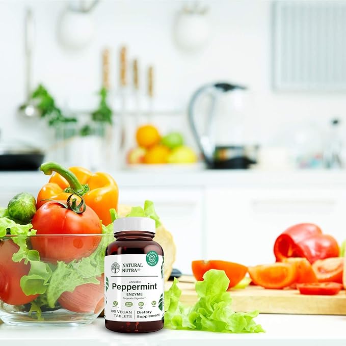 Natural Nutra Chewable Peppermint Digestive Enzyme 100 Tablets