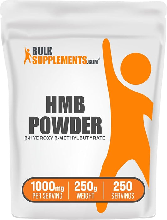 BulkSupplements.com HMB Powder - as Calcium HMB, Beta-Hydroxy Beta-Methylbutyrate - HMB Powder Supplements, Gluten Free - 1000mg per Serving, 250g (8.8 oz) (Pack of 1)