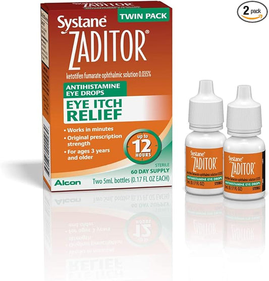 Systane Antihistamine Eye Drops, Twin Pack, 5-mL Each, 0.17 Ounce 2)