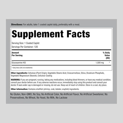 Piping Rock Glucosamine HCL 1500mg | 120 Caplets