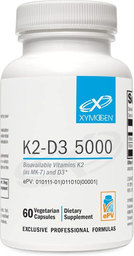 XYMOGEN K2-D3 5000 D3 K2 K2 - 5000 IU K2 MK-7 MK-7 - (60 Capsules)