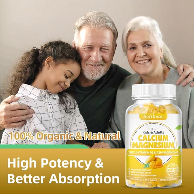 Calcium Magnesium Zinc Gummies for Women, D3 for 120 Gummies