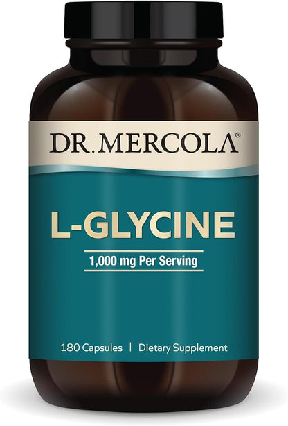 Dr. Mercola L-Glycine Dietary Supplement, 1,000 90 Servings (180 Capsules),