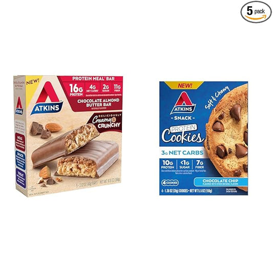 Atkins Chocolate Almond Butter Protein Bar 5 Count 4 Count