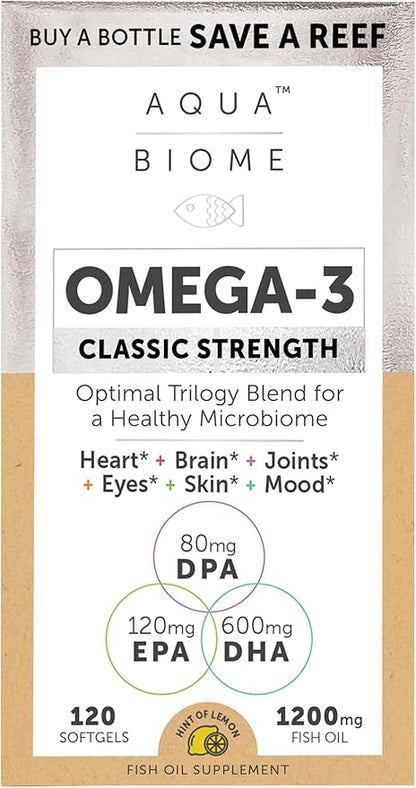 Enzymedica High Potency Fish Oil, EPA 3 Supplement 1 Month 3 Fatty 3 Fish 60 Softgels