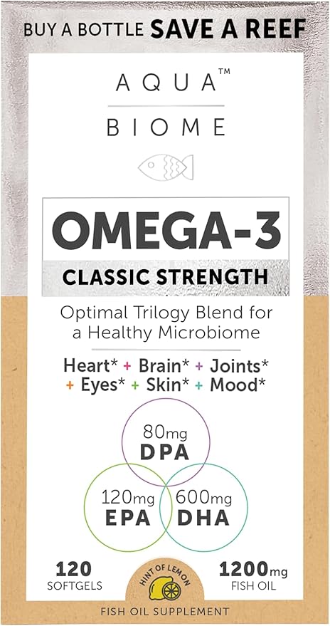 Enzymedica High Potency Fish Oil, EPA 3 Supplement 1 Month 3 Fatty 3 Fish 60 Softgels
