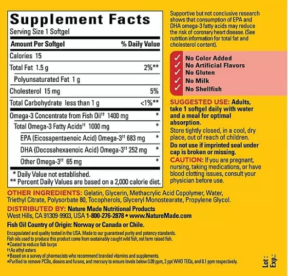 Burp-Less Ultra Omega 3 from Fish 1400 mg. (65 ct., 2pk.)