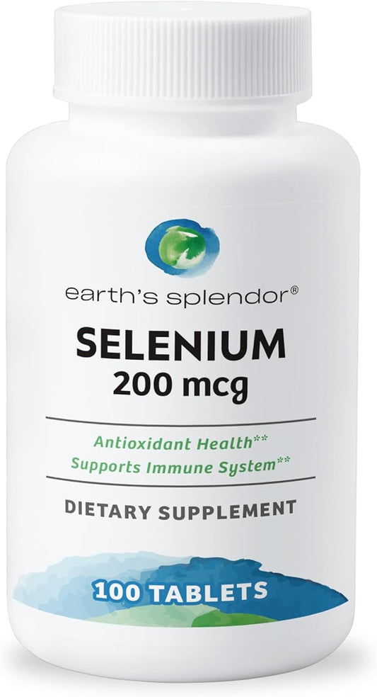 Earth's Splendor Selenium 200 mcg Dietary (100 Tablets, 3+ Month
