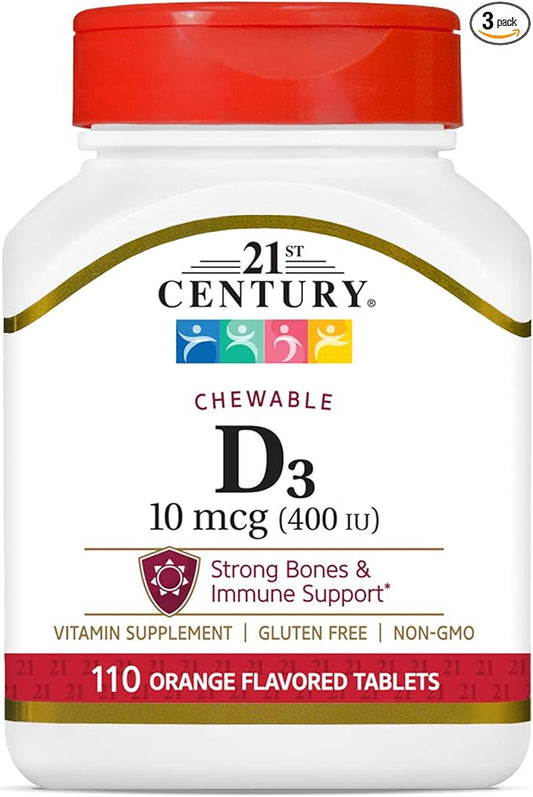 21st Century D3 400 IU Orange 110 Count 3)