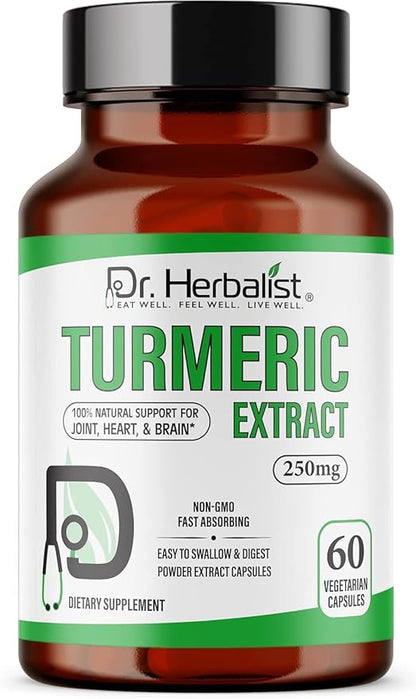 Turmeric Curcumin Root Extract Capsules 250mg 60 Capsules (1 Pack: 60 Capsules)