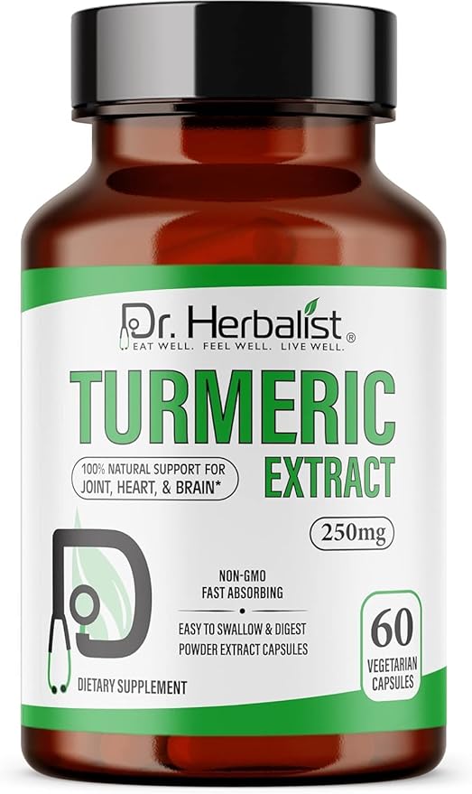 Turmeric Curcumin Root Extract Capsules 250mg 60 Capsules (1 Pack: 60 Capsules)