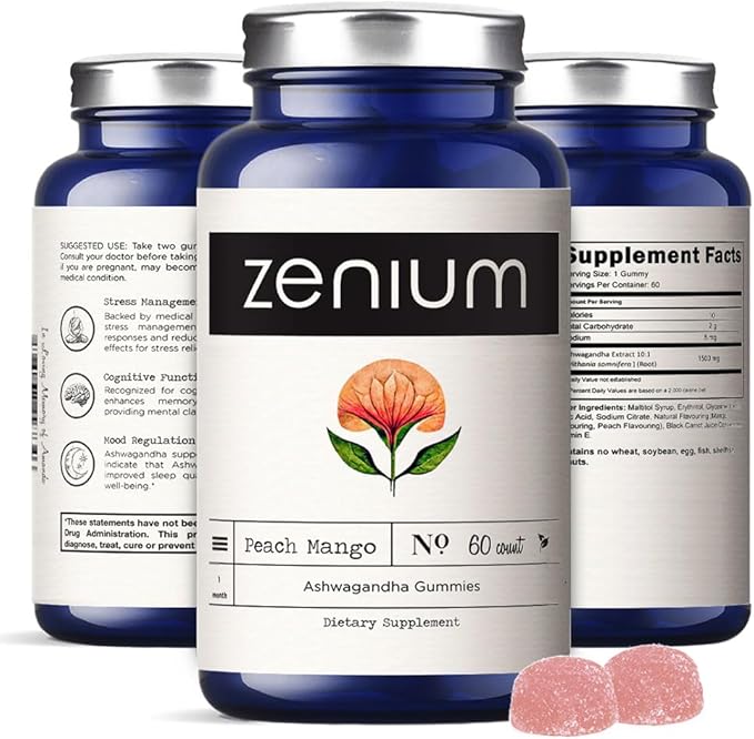 Ashwagandha 3,000mgs Gummy KSM-77+ High 10% Withanolide 60 Count