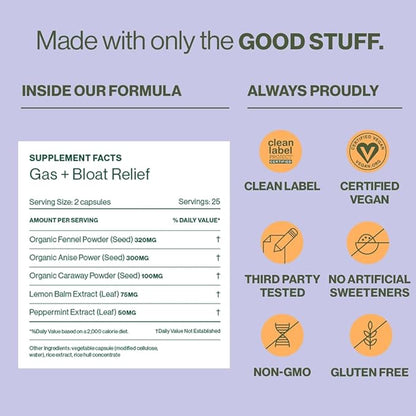 Hilma Natural Gas & Bloating Relief 50 Vegan