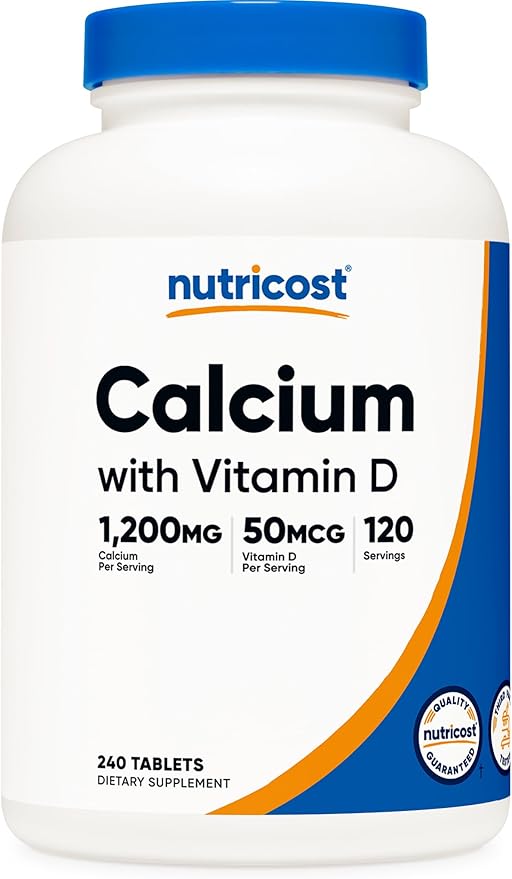 Nutricost Calcium with Vitamin D, 240 Tablets (1200mg) Vitamin (50mcg) Per