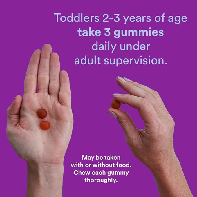 SmartyPants Toddler Multivitamin Gummies: Omega 3 D3, C, B12, B6, B6, Vitamin 90 Count (30 Day