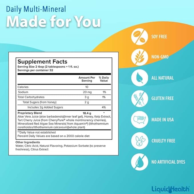 LIQUIDHEALTH 32 Oz Daily Multi Mineral, (3 Pack)