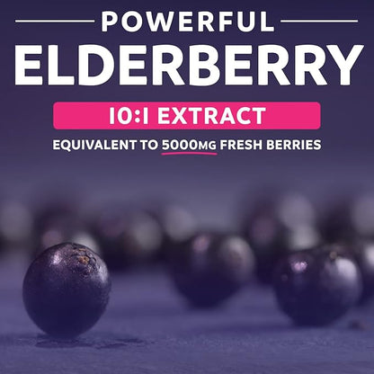 Organic Elderberry Capsules 10:1 Extract 5,000mg of 30 Caps