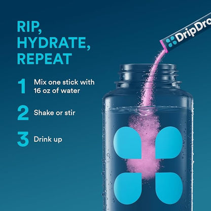 DripDrop Hydration - Bold Variety Pack - Electrolyte Drink Mix Single Serve Hydration Powder Packets - Watermelon, Berry, Lemon, Orange | Non-GMO, Gluten Free, Vegan | 80 Sticks