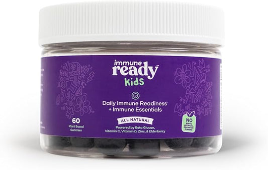 Kids Gummies with Beta Glucan, Elderberry, Vitamin C, D3, Zinc - Non-GMO, Vegan, Sugar Free - Mixed Berry Flavor - 60 Gummies