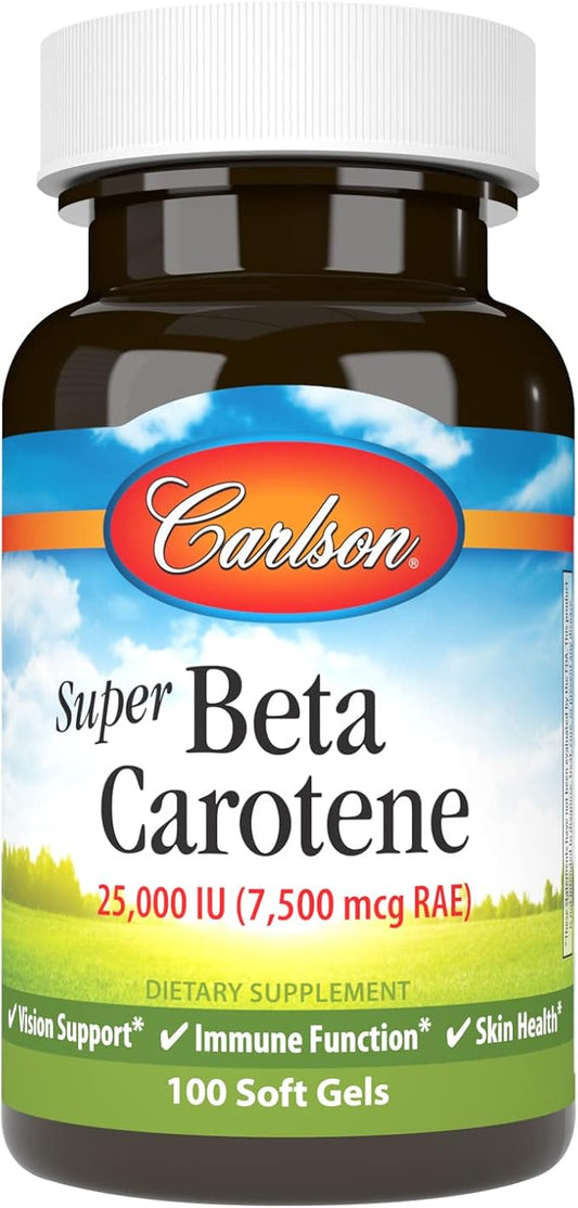 Carlson - Super Beta Carotene, 25000 (15 mg), 100 Softgels