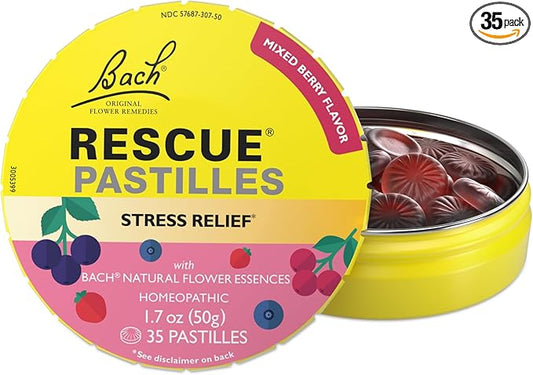 RESCUE Bach PASTILLES, Mixed Berry Flavor, 35 Count