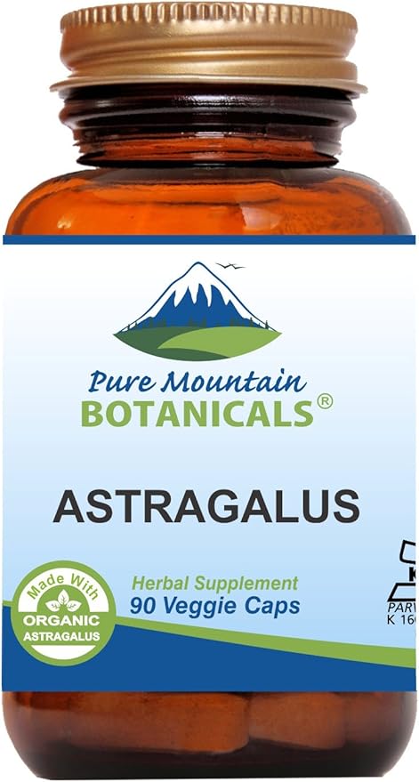 Pure Mountain Botanicals Astragalus Root Capsules 90 Kosher 470mg Organic