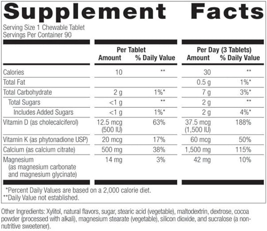 Bariatric Advantage Calcium Citrate Chewable 500 mg 90 Count