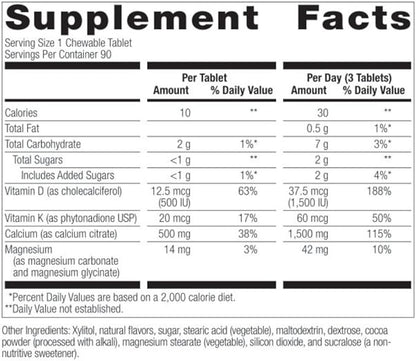 Bariatric Advantage Calcium Citrate Chewable 500 mg 90 Count