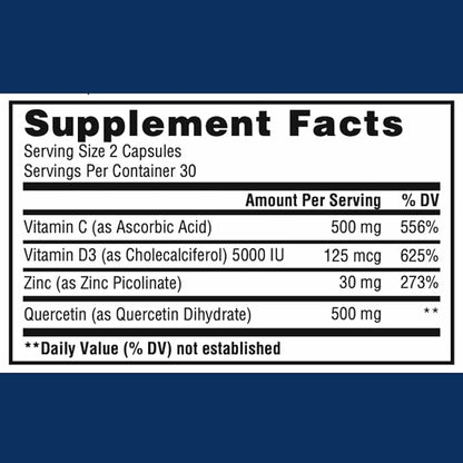 (2 Pack) ImmunoBlaster Zinc Quercetin 500mg 120 Count