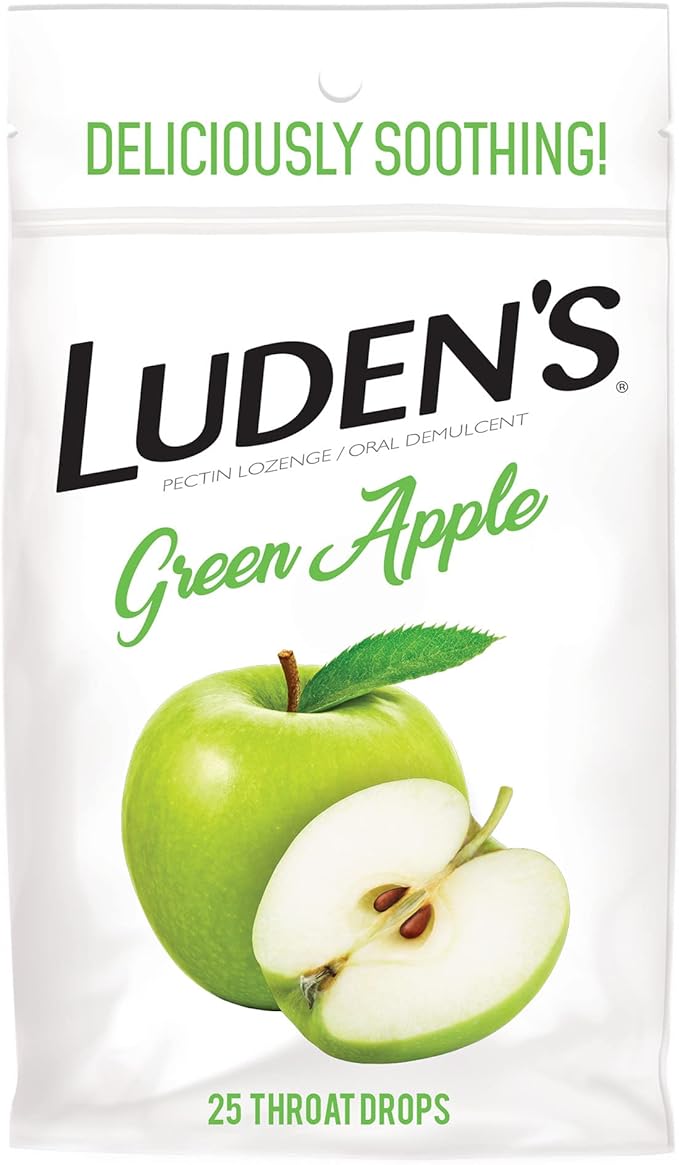 Ludens Soothing Throat Drops, Green Apple, 25 ct 1)