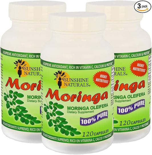 Moringa Dietary Supplement. 100% Pure Organic 120 Capsules. 3