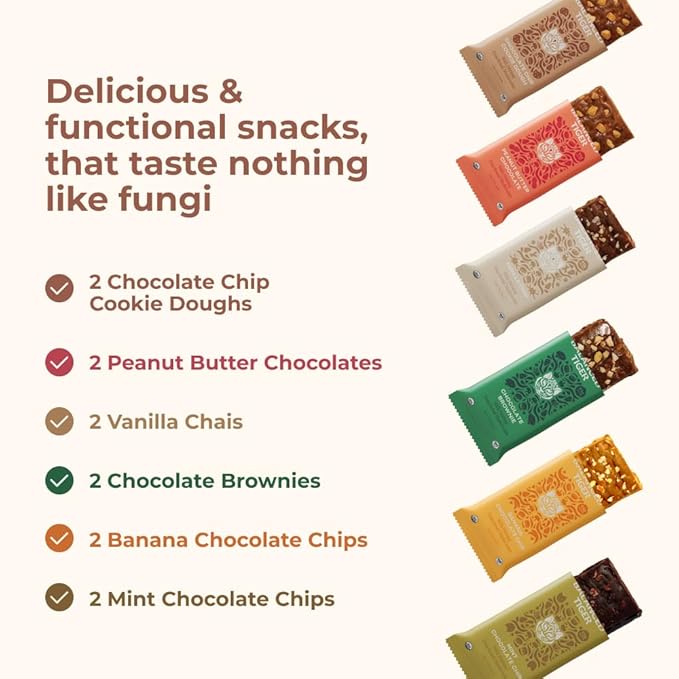 Organic Functional Mushroom Protein Bars (1500mg) Lions 12 Bars