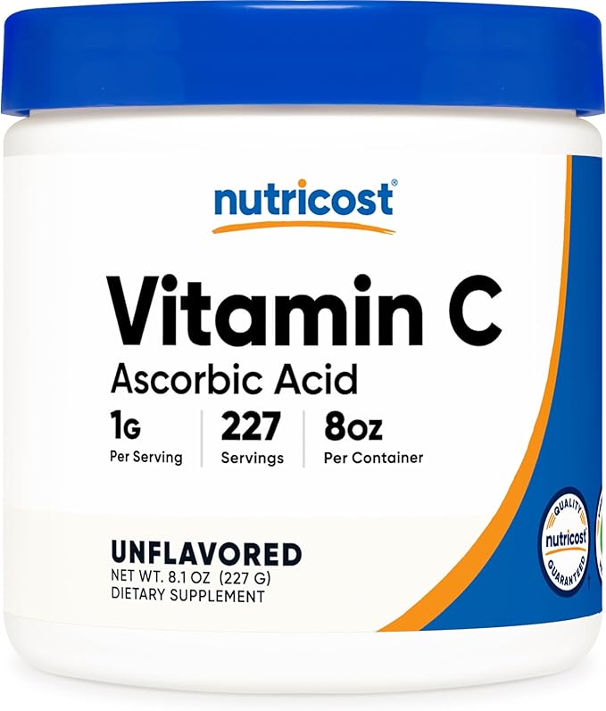 Nutricost Ascorbic Acid Powder (Vitamin C) 0.5 LBS (8 ounce)