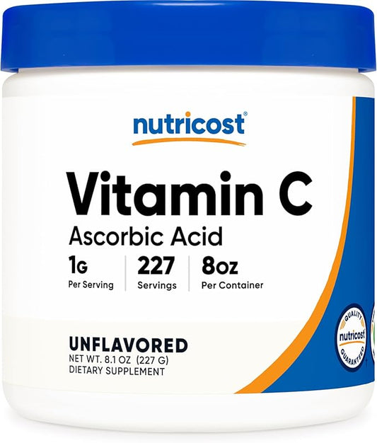 Nutricost Ascorbic Acid Powder (Vitamin C) 0.5 LBS (8 ounce)