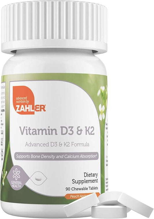 Zahler - Vitamin D3 & K2 (90 Count) K2 D3 D3 Vitamin 5000 IU K2 for