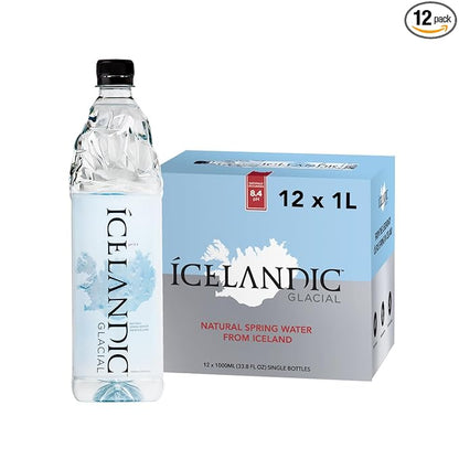 Icelandic Glacial Natural Spring Alkaline Water, 33.81 Fl Oz (Pack of 12), 405.6 Fl Oz