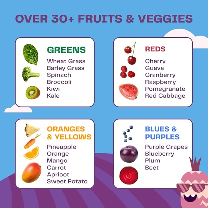 Amazing Grass Kidz Superfood: Organic Greens, Fruits, Veggies, Beet Root Powder & Probiotics for Healthy Kids, Berry Blast, 30 Servings