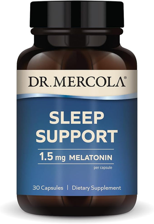 Dr. Mercola Sleep Support with Melatonin, 1.5mg Melatonin 30 Servings (30 Capsules),